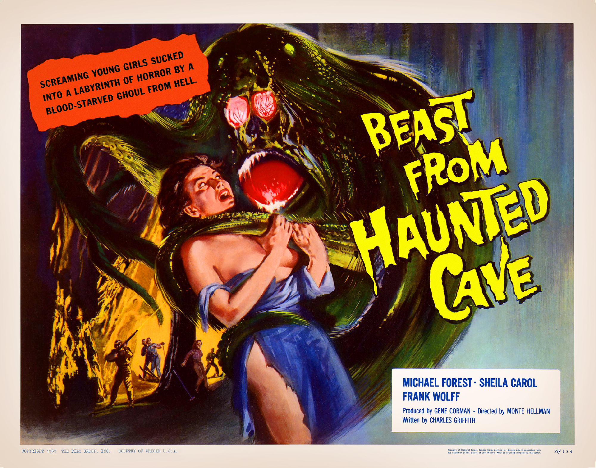BEAST_FROM_HAUNTED_CAVE_22x28_restored_2023_jz.jpg